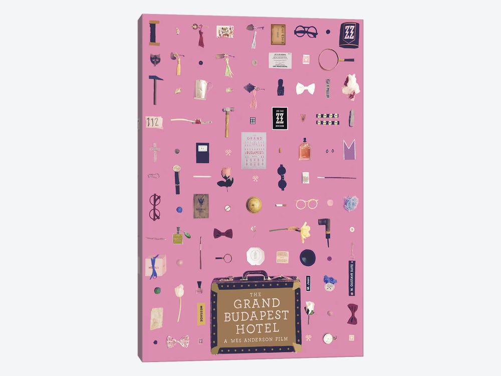 The Grand Budapest Hotel Objects by Jordan Bolton 1-piece Canvas Art Print