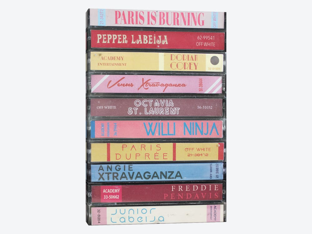 Paris Is Burning As Cassettes by Jordan Bolton 1-piece Canvas Art Print