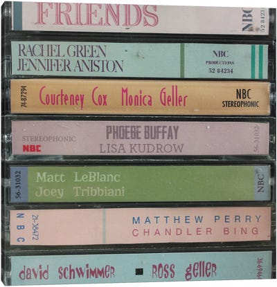Friends As Cassettes Canvas Art Print - Sitcoms & Comedy TV Show Art