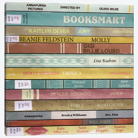 Booksmart (2019) As Books Canvas Print #BLT37} by Jordan Bolton Canvas Print
