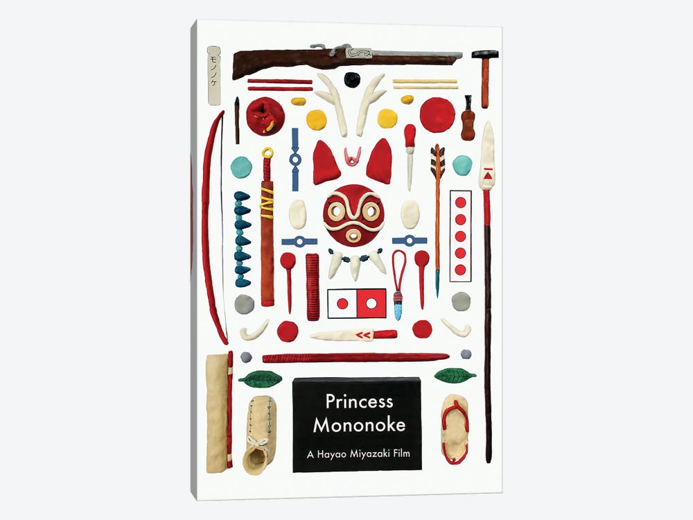 Princess Mononoke Objects by Jordan Bolton 1-piece Canvas Print