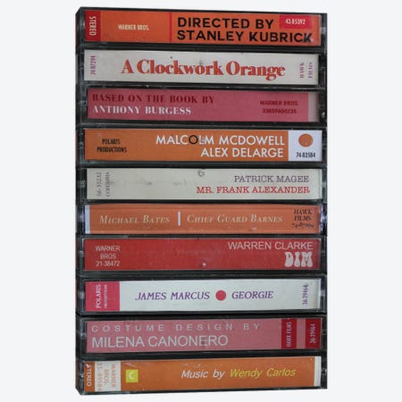 A Clockwork Orange As Cassettes Canvas Print #BLT41} by Jordan Bolton Canvas Art Print