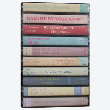 Call Me By Your Name As Cassettes Canvas Print #BLT43} by Jordan Bolton Canvas Print