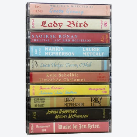 Lady Bird As Cassettes Canvas Print #BLT44} by Jordan Bolton Canvas Artwork