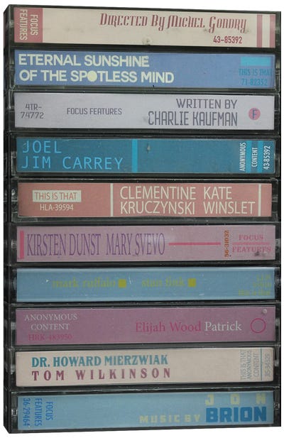 Eternal Sunshine Of The Spotless Mind As Cassettes Canvas Art Print - Romance Movie Art
