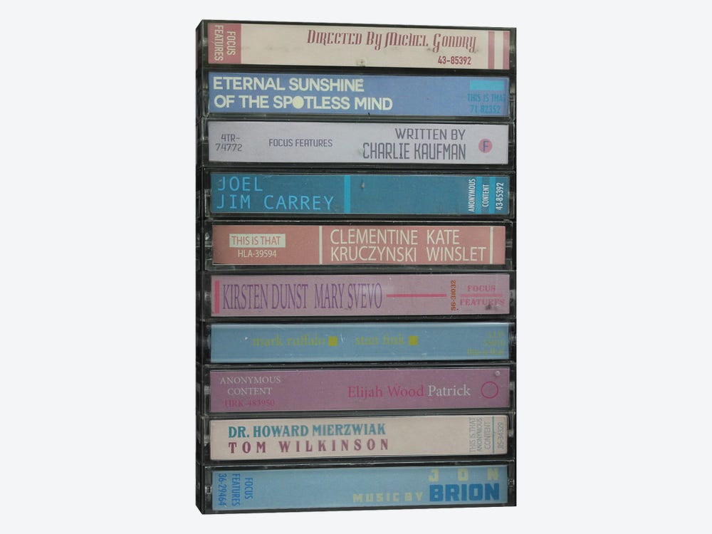 Eternal Sunshine Of The Spotless Mind As Cassettes by Jordan Bolton 1-piece Canvas Art