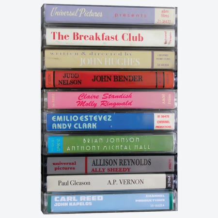 The Breakfast Club As Cassettes Canvas Print #BLT47} by Jordan Bolton Canvas Artwork