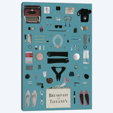 Breakfast At Tiffany's Objects Canvas Print #BLT49} by Jordan Bolton Art Print