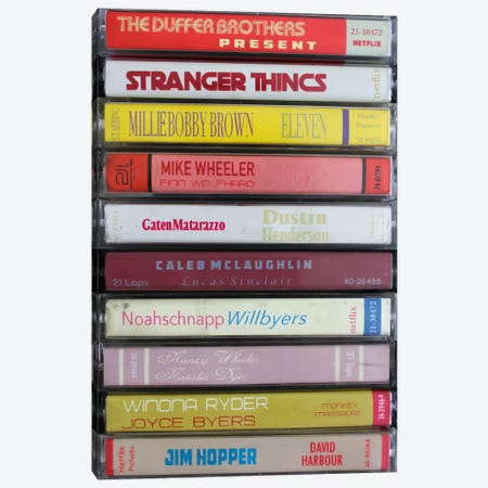 Stranger Things As Cassettes Canvas Print #BLT52} by Jordan Bolton Canvas Wall Art