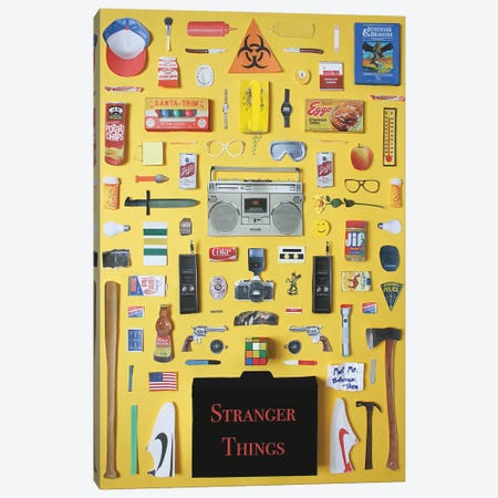 Stranger Things Objects Canvas Print #BLT53} by Jordan Bolton Canvas Art