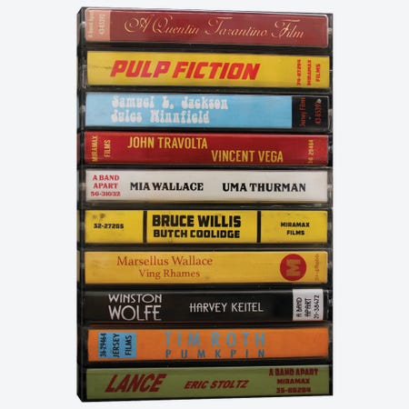 Pulp Fiction As Cassettes Canvas Print #BLT55} by Jordan Bolton Art Print