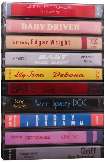 Baby Driver As Cassettes Canvas Art Print - Jordan Bolton