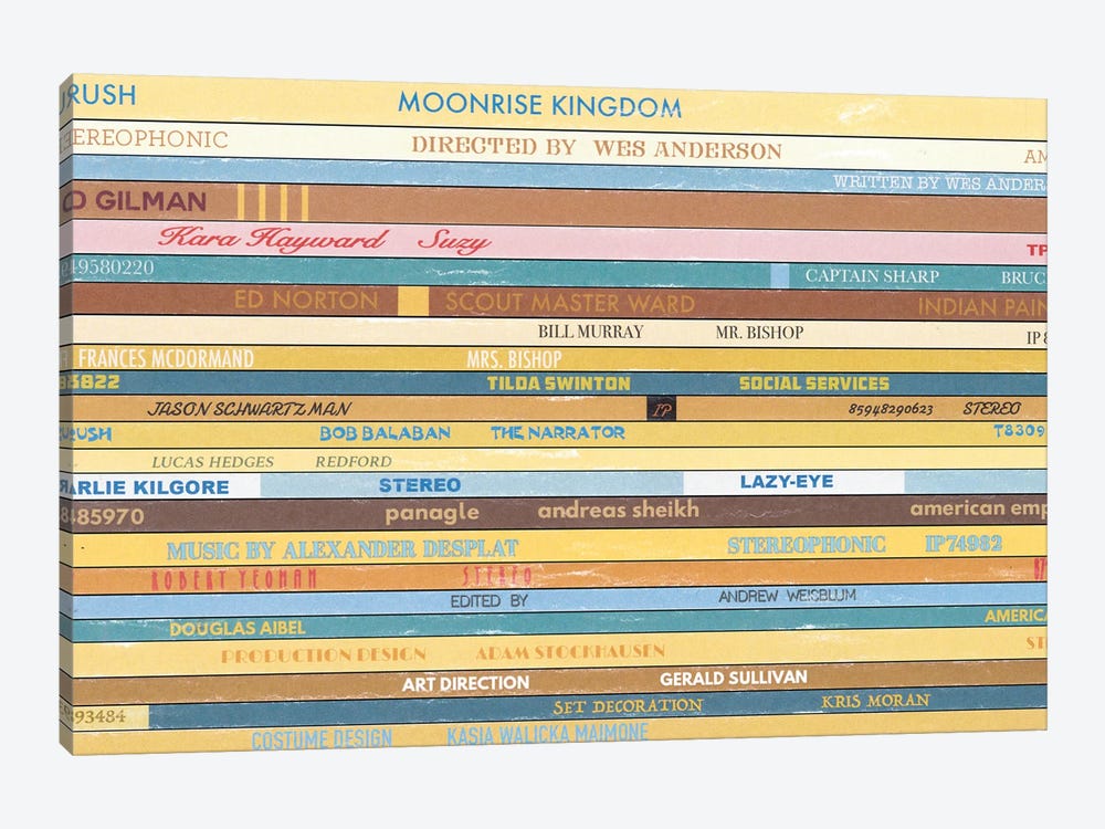 Moonrise Kingdom As Vinyls by Jordan Bolton 1-piece Canvas Print