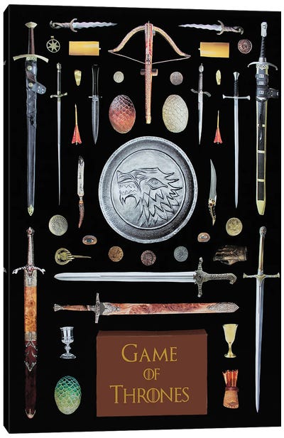 Objects Of Game Of Thrones Canvas Art Print - Jordan Bolton