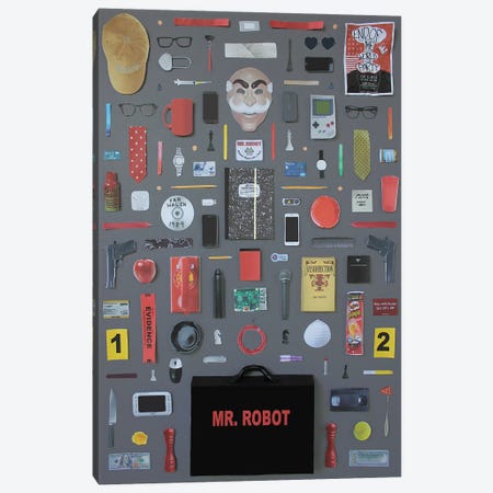 Objects Of Mr Robot Canvas Print #BLT72} by Jordan Bolton Canvas Art