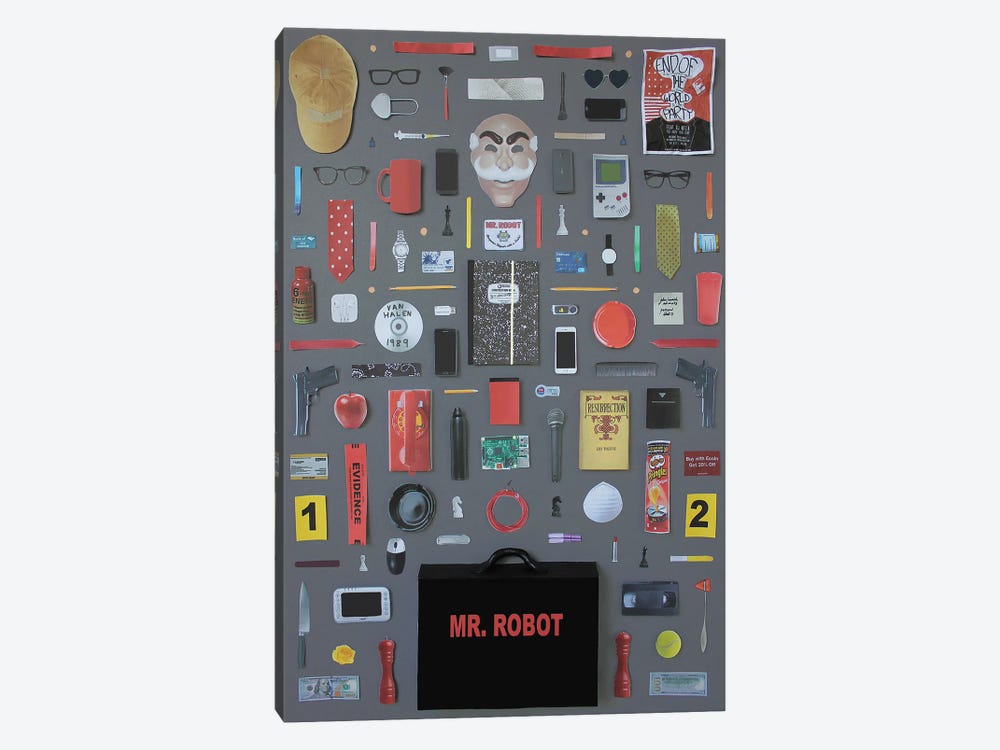 Objects Of Mr Robot by Jordan Bolton 1-piece Canvas Art