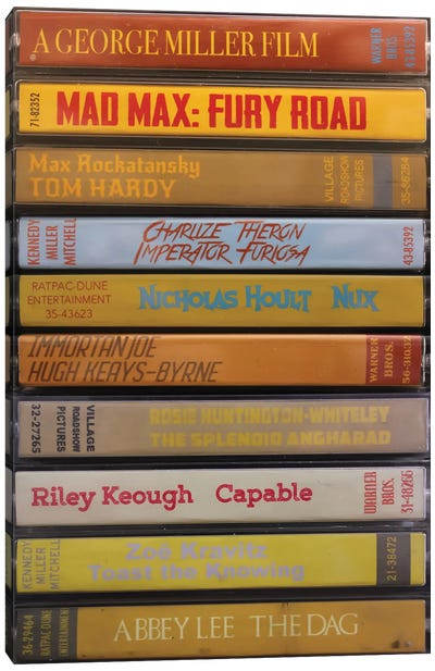 Mad Max: Fury Road As Cassettes Canvas Art Print - Media Formats