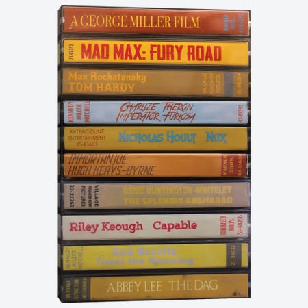 Mad Max: Fury Road As Cassettes Canvas Print #BLT78} by Jordan Bolton Canvas Art