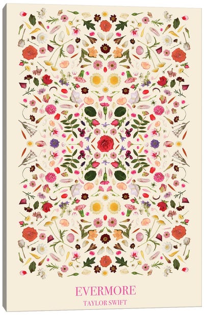 Taylor Swift - Evermore As Flowers Canvas Art Print - Jordan Bolton