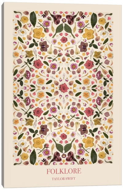 Taylor Swift - Folklore As Flowers Canvas Art Print - Jordan Bolton