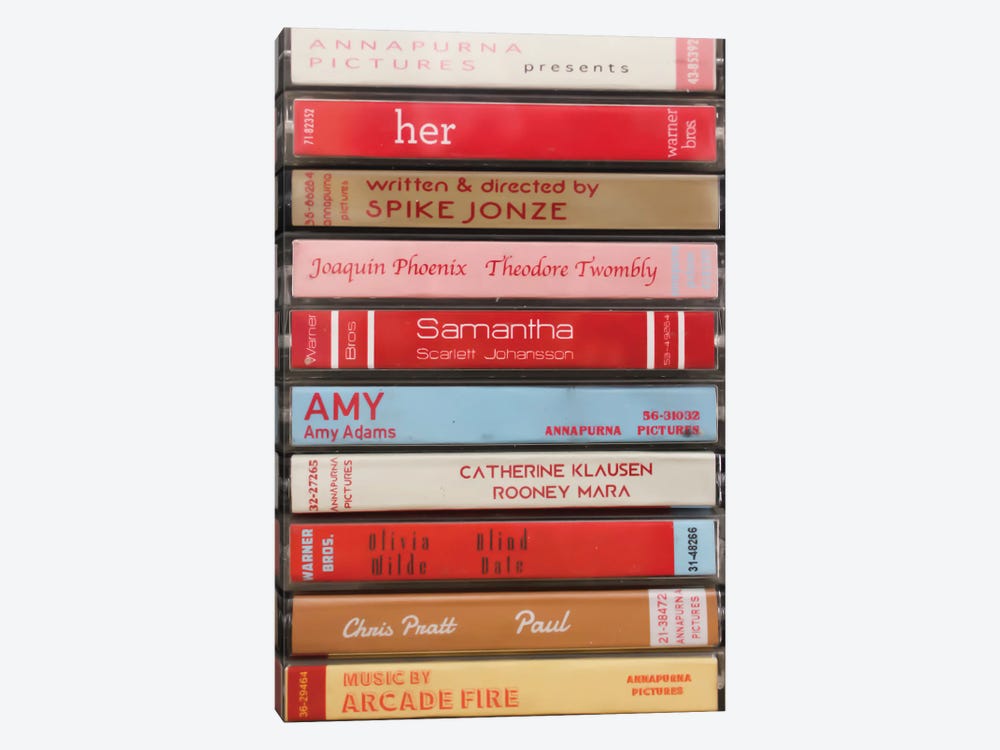 Her (2013) As Cassettes by Jordan Bolton 1-piece Art Print