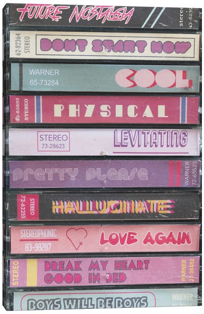 Dua Lipa - Future Nostalgia As Cassettes Canvas Art Print - Cassette Tapes