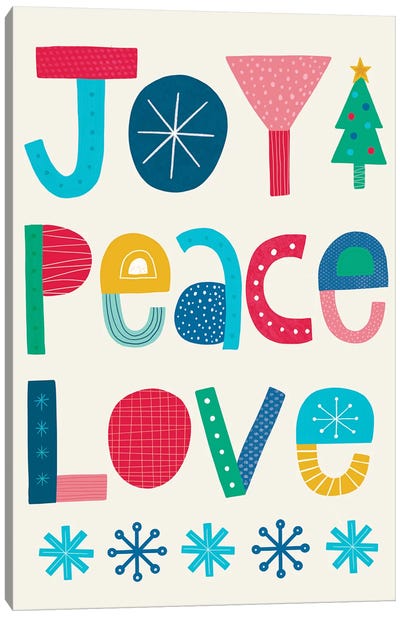 Christmas Joy Peace Love Canvas Art Print