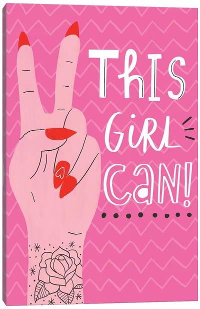 Everyday Hey Girl IV Canvas Art Print - Peace Sign Art