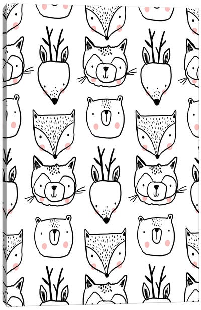 Everyday Inky Critters V Canvas Art Print - Black & White Patterns