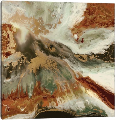 Fluid Copper Canvas Art Print - Effortless Earth Tone Abstracts