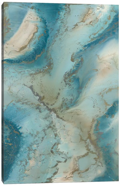 Agate Inspired Canvas Art Print - Teal Abstract Art