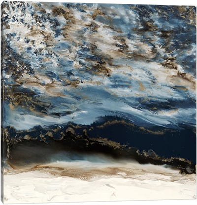 Midnight Wave Canvas Art Print - Coastal & Ocean Abstract Art