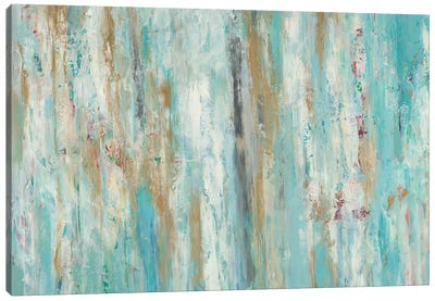 Stream Of Teal Canvas Art Print - Calm & Sophisticated Living Room Art