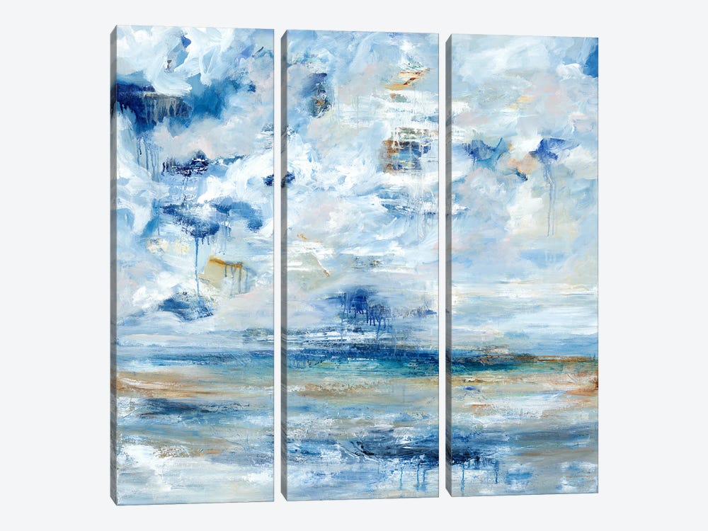 Blue Drip by Blakely Bering 3-piece Canvas Wall Art