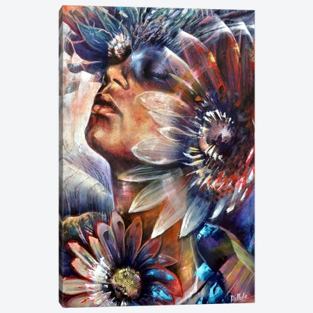 Woman With Flowers Canvas Print #BLZ50} by Bellule Art Canvas Wall Art
