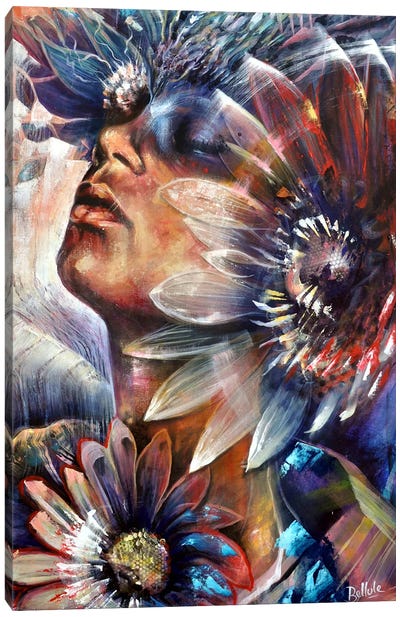 Woman With Flowers Canvas Art Print - Bellule Art