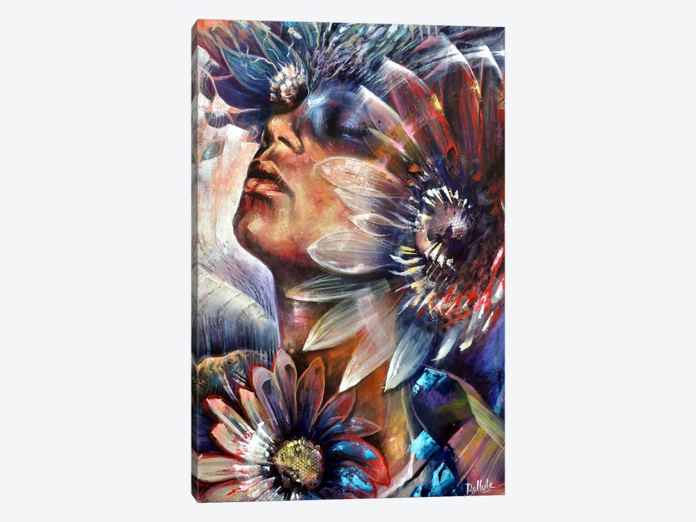Woman With Flowers by Bellule Art 1-piece Canvas Art Print