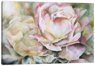Fractured Peach Rose Canvas Art Print - Betsy McDaniel