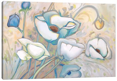 Aqua Poppies Canvas Art Print - Betsy McDaniel