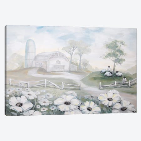 White Barn Canvas Print #BMD54} by Betsy McDaniel Canvas Artwork