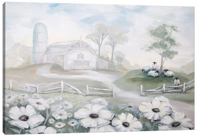 White Barn Canvas Art Print - Betsy McDaniel