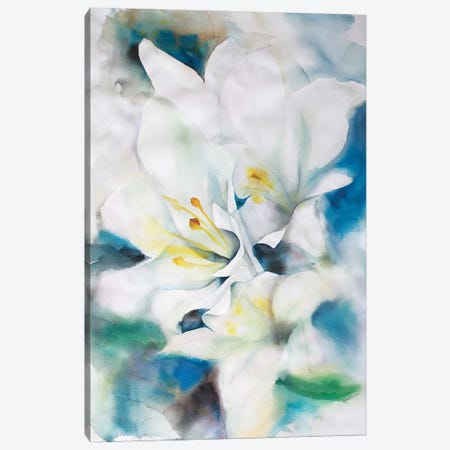 White Lillies Canvas Print #BMD55} by Betsy McDaniel Canvas Artwork