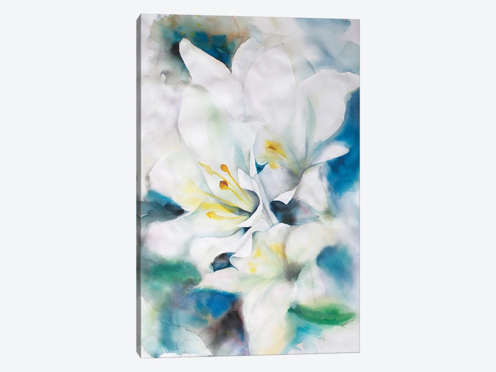 White Lillies by Betsy McDaniel 1-piece Canvas Wall Art