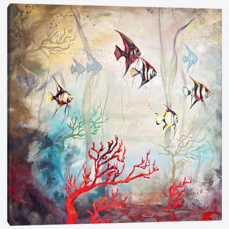 Angel Fish Pedestrians Canvas Print #BMD71} by Betsy McDaniel Canvas Print