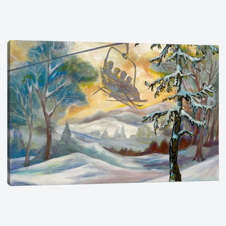 Ski Lift Family Canvas Print #BMD72} by Betsy McDaniel Canvas Print