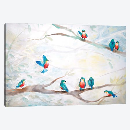 Blue Bird Community Canvas Print #BMD9} by Betsy McDaniel Canvas Art Print