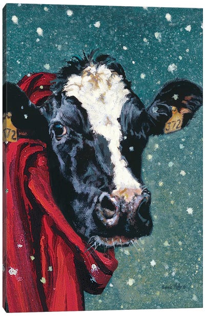 Staying Warm for Winter  Canvas Art Print - Farmhouse Christmas Décor