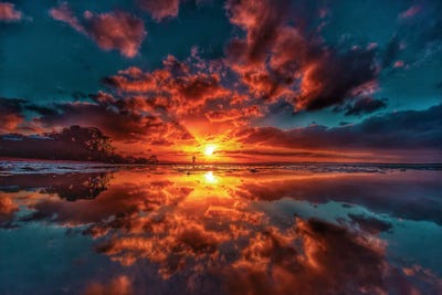 Sunset Explosion II by Ben Mulder framed canvas print