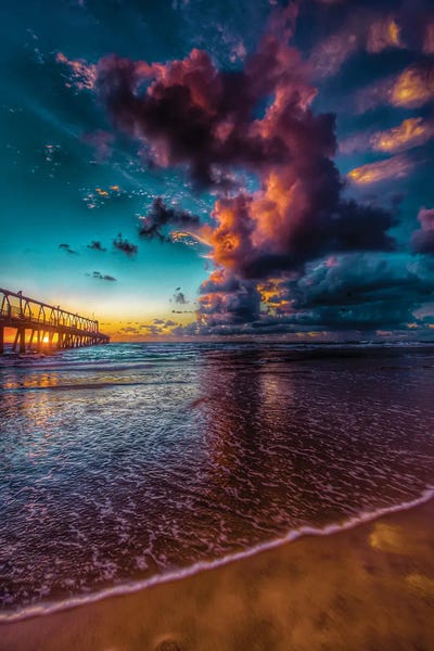 Jetty Sunrise by Ben Mulder framed canvas print