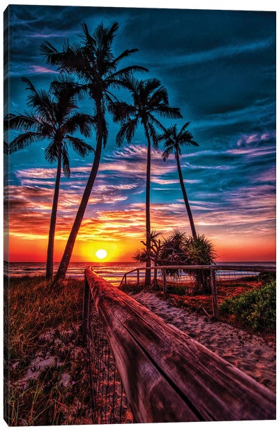 Beach Access Canvas Art Print - Sunrises & Sunsets Scenic Photography